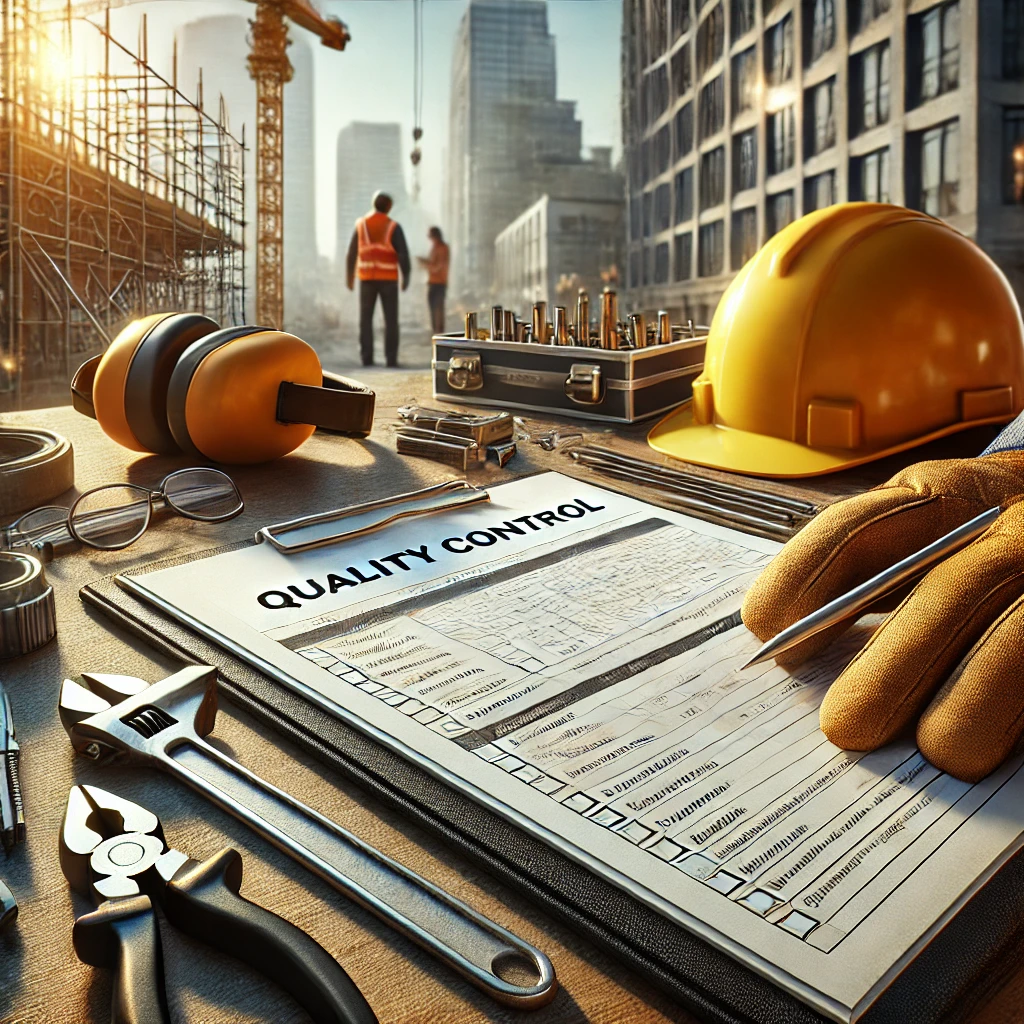 Relatório técnico sendo preenchido durante o acompanhamento de obra em uma construção residencial